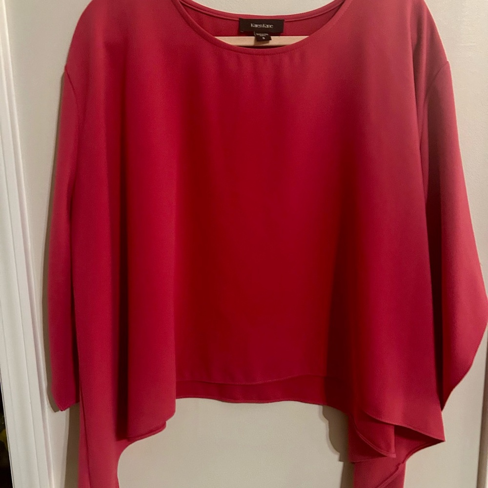 Karen Kane Pink Kimono Sleeve Flowy Top Sz S Small